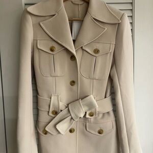 NWT & Other Stories Military Belted Jacket, Size 2, Ivory